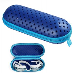 Letnerny-Étui Pour Lunettes De Natation, Étui De Protection Pour Lunettes De Natation Avec Trou De Drainage, Étui À Lunettes À Fermeture Éclair Avec Pince Mousqueton Pour Lunettes De Soleil - Neuf