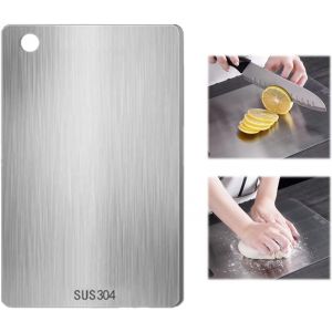 Gutertop Planche À Découper En Titane Pour Tovara - Facile À Nettoyer - Double Face - En Acier Inoxydable - Pour Plans De Travail De Cuisine, Cuisine, Extérieur, Camping, Randonnée - Neuf