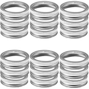 25 Pièces Anneaux De Mise En Conserve À Large Bouche Mason Couvercles De Mise En Conserve,Bandes En Acier Inoxydable Pour Pot Mason Grande Bouche,Canning-H - Neuf