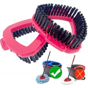 Scouring Brush Head,2 Rotating Mop for 2 Tanks Brush Head Rigid Triangular Compatible Vileda Turbo - Neuf