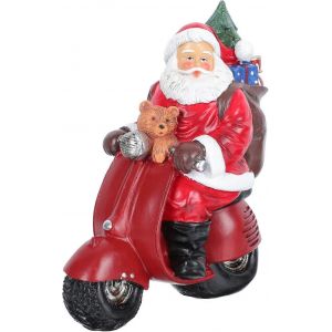 D&eacute;coration De No&euml;l Santa Claus La Conduite D'une Moto De La Statue De L'artisanat De Santa Cadeaux Figurine De No&euml;l Ornement De Table Pour La Maison De Vacances Partie Layou - Neuf