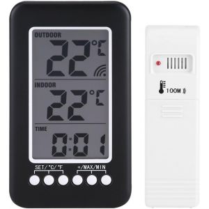 SUBZONAL-Thermom&egrave;tre Int&eacute;rieur Ext&eacute;rieur, Indicateur de Temp&eacute;rature Num&eacute;rique LCD sans Fil, Thermom&egrave;tre D'ambiance, Jauge de Temp&eacute;rature avec Moniteur de Temp&eacute;rature - Neuf