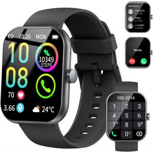 Montre Connectée Homme Femme, 1.96"" Montre Connectee Podometre Moniteur Sommeil Fréquence Cardiaque, Smartwatch Avec Appel Bluetooth, 113+ Sportifs Montre Sport, Ip68 Étanche Pour Android Io[Z1020] - Neuf