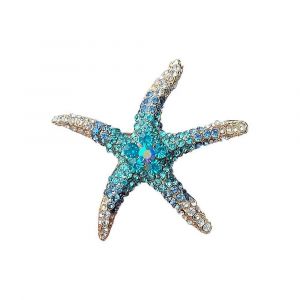 Broche À Collier Denizfish Mignonne, Ornée De Strass En Cristal, D'étoiles En Cz Asphalte, Et D'un Clip En Forme De Poisson Pour Femme - Neuf