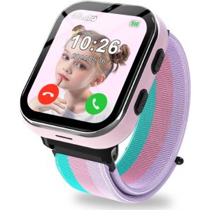 Montre Connect&eacute;e Enfant Gps 4g Pour Gar&ccedil;on Fille Montre Intelligente Avec Appels Vid&eacute;o, Sos, Mode Classe, Cadeau Smartwatch T&eacute;l&eacute;phone Pour Gar&ccedil;ons Et Filles De 6 &Agrave; 17 Ans[Z1601] - Neuf