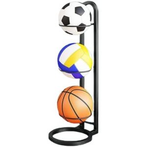 Acdsgd-Support De Basket-Ball, Support De Ballon, Support De Ballon De Basket-Ball, Rangement Vertical &Agrave; 3/4 Niveaux, &Eacute;tag&egrave;re De Rangement Verticale, &Eacute;tag&egrave;re &Agrave; Balles, Support En M&eacute;tal (4 Niveaux, - Neuf