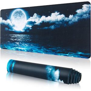 JGD-Grand Tapis de Souris de Jeu&iquest;800&times;300&times;3mm&iquest; avec Bords Cousus, Base en Caoutchouc Naturel antid&eacute;rapant Durable, Tapis de Clavier Lavable, Tapis de Bureau pour Gamer, Bureau. - Neuf