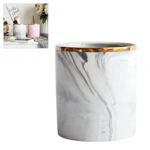 Hjlian Reservoir De Rangement Nordique En Marbre Pour Bureau, Pot A Cosmetiques En Ceramique, Porte-Stylo, Support De Rangement Pour Vaisselle, Maison, Bureau, Cuisine - Neuf