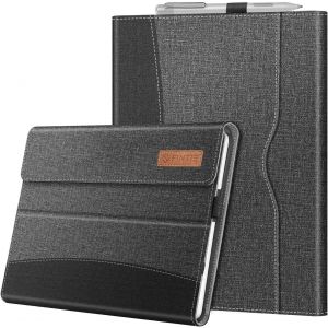 KAL-Coque Pour Microsoft Surface Go 4/3/2 10.5 Pouces (2023/2021/2020) Et Surface Go 10 Pouces 2018, Housse Multi-Angles Ajustables Folio Etui Avec Poche De Documents, Denim Gris - Neuf