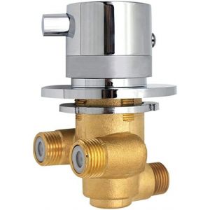 Mitigeur Thermostatique Mitigeur de Douche en Laiton Mitigeur Robinets de Vanne Sortie à 1 voie Mélange d'eau Froide et Chaude fixé au mur - Neuf
