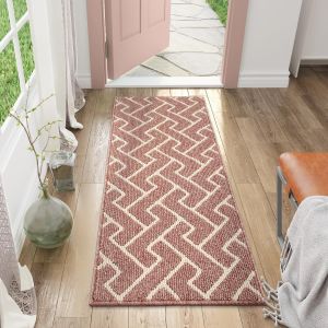Eryi-Tapis De Porte Paillasson D'entree Interieur Et 50x120cm Extérieur Antidérapant Et Absorbant,Lavable,Chambre,Cuisine,Couloir-Dark Pink - Neuf