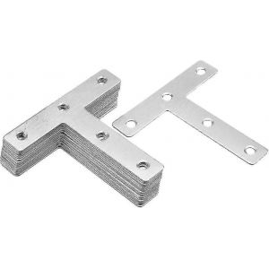 Plaque de réparation plate en forme de T,80x80mm/ 3.15""x3.15 »,renfort de support de support de support de jonction en acier inoxydable,paquet de 15 - Neuf