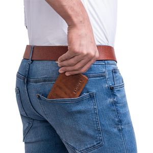 CAUC-Jay' Petit Porte Monnaie Homme RFID en Cuir Vintage Porte Carte Blocage NFC Mini Pochette Portefeuille Bourse &Eacute;l&eacute;gant Cuir V&eacute;ritable - Neuf