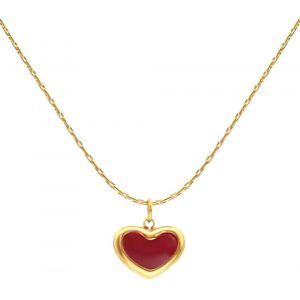 Kal-Collier Femme C?ur Rouge Collier Avec Pendentif En Forme De Chaîne Réglable Chaîne En Or Hypoallergénique Bijoux Filles Cadeaux - Neuf