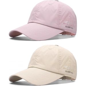 Ppdaz-Lot De 2 Casquette De Baseball Unisexe, Casquette De Running Sport À Séchage Rapide, Chapeau De Baseball Anti-Uv Réglable Respirant Ultralégère Et Pliable, Casquette De Golf Pour Homme Femme - Neuf