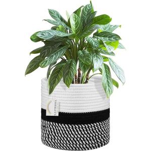 NouvelHorizonstore-Pot de Fleurs de avec Doublure, Panier &agrave; Plantes d'int&eacute;rieur en Tissu pour Pots &agrave; Fleurs de 18cm Corde de Coton Jute Pot &agrave; Plantes D&eacute;coration de la Maison - Neuf