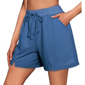 Cauc-Short Femme En Coton Pantalon Court Sport Bermuda Avec Poches Pour Jogging Course Fitness D&iquest;&Eacute;t&eacute; Doux Et Respirant - Neuf