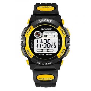 Synoke 99269 Montre Numérique Étanche Pour Enfants De Sport, Couleur : Grand (Jaune) - Neuf
