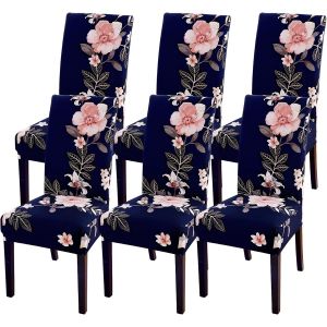Housse De Chaise Extensible 6 Pièces, Housse De Chaise De Salle À Manger Moderne, Amovible - Neuf