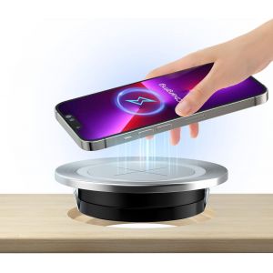 Eryi-Chargeur Induction Encastrable Les Meubles 60mm 2.36 ""Trou D'insertion Chargeur Induction Encastrable Compatible With Iphone 14/14 Pro/14 Pro Max/Se /11, Série Galaxy Xiaomi Vivo(Argent) - Neuf