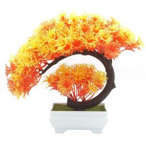 HJLIAN Fleur artificielle en pot, decoration pour la maison ou le bureau (orange) - Neuf