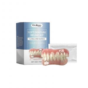Kit De Regarnissage De Prothèses Dentaires Souples,Kit De Réparation De Prothèses Dentaires,Ensemble De Fausses Dents,Prothèses Dentaires Encliquetables Denture En Silicone,Prothèse Supérieure Et Infé - Neuf