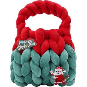 (Rouge Vert) Sac &agrave; bandouli&egrave;re tiss&eacute; &agrave; la main de No&euml;l pour femme - Neuf
