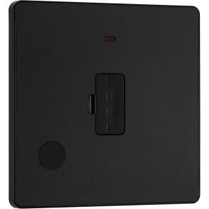 BG Electrical PCDMB54B Unit&eacute; de connexion &agrave; fusible sans commut&eacute; avec indicateur d'alimentation LED et sortie flexible,double p&ocirc;le,plaque avant sans vis,bords arrondis,&eacute;volution,noir mat,13 A, - Neuf