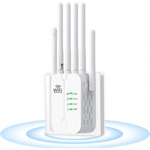 lbgwp60-Répéteur Wifi, Amplificateur De Signalwifi, 6 Antennes, 2 Ports Lan/Routeur/Répéteur/Mode Ap, Répéteur Wifi Couverture De 1200 Pieds Carrés, Convient Pour Un U Domestique Au Bureau - Neuf