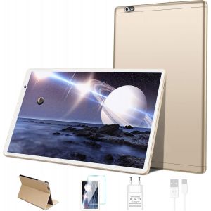 ChenQuanSarl-Tablette 10 Pouces Tablette Android Tablette Avec Octa-Core La Tablette Tactile Avec Wifi,8000Mah,1280 * 800 Fhd,Bluetooth,5+8Mp Camera,Tablette Avec Étui,Avec Des Pixels Haute Définition-Or - Neuf