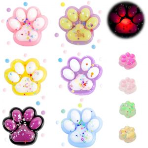 DDA-Squishy Taba Lot de 6 pattes de chat Squishy avec 4 mini pattes de chat Squishy - Jouet anti-stress pour filles et garçons - Neuf