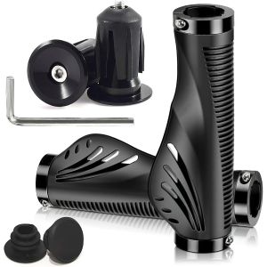 Set De Poignées De Guidon De Vélo, 1 Paire De Poignées Pour Vélo Ergonomiques Antidérapantes Poignée Vtt Avec Six-Pan Pour E Bike, Mtb, Bmx, Vélo De Course - Neuf