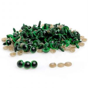100 Pcs 8-20mm Yeux De S&eacute;curit&eacute; En Plastique Pour Ours En Peluche Poup&eacute;e Marionnette Animale Artisanat Diy_Green_20mm - Neuf