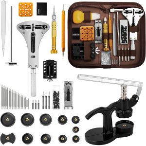 Kal-Kit De Réparation De Montre+Presse De Boîtier Montre, Ensemble D'outils De Barre De Ressort Professionnel, Outil Montre Pour Fermeture La Table Arrière De Montre 12 Tailles De Moules - Neuf