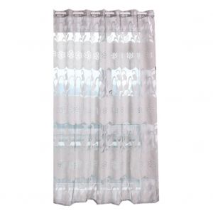 Hjlian Rideaux Transparents Perfores En Mousseline Brodee De Tulipes Pour Chambre A Coucher (Gris) - Neuf