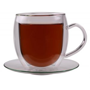 Eryi-1x Tasse A The En Verre Avec Soucoupe Inclus, Tasse À Thé De 270ml Avec Poignée, Tasses A The Infuseur, Verre Double Paroi Effet Flottant, Mug Infuseur À Thé, Tisaniere, Lavable Lave-Vaisselle - Neuf