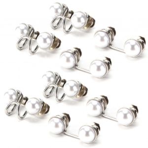 16 Pcs Bouton Pins R&eacute;utilisable Robuste Durable D&eacute;tachable Carte Fente Design Pratique Jean Boutonpetit Blanc Perle - Neuf
