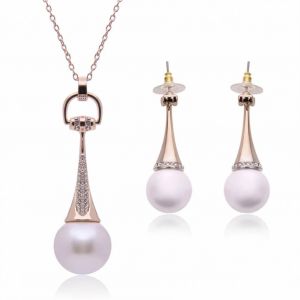 Mode Femme Dame Faux Perle Dangle Bijoux Ensembles Alliage Zircon Collier Et Boucle D'oreille - Neuf