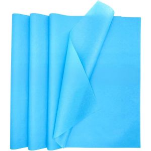 60 Feuilles De Papier De Soie Bleu Clair 50x70cm, Feuilles Pour Emballage, Papier De Soie En Vrac Pour Emballage Cadeaux, Bricolage, Anniversaire, Mariage, Papier Cadeau Pour Emballage - Neuf