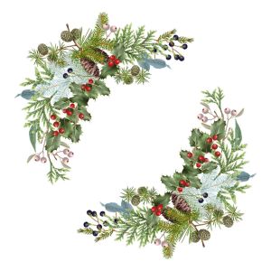 No&euml;l pomme de pin Direction des Toilettes Autocollant, 30 x 30 cm - Neuf