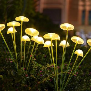 Kalanka-2 Pi&egrave;ces Lampes Solaires Exterieures Jardin, 8 Led Lumi&egrave;re M&eacute;duse Ext&eacute;rieure Solaire Lucioles, Balancer Lumi&egrave;re Solaires Pour Jardin Ext&eacute;rieur, Patio, Arbustes, Blanc Chaud - Neuf