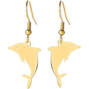 Kal-Collier De Dauphin Bague De Dauphin En Acier Inoxydable Pendentif Dauphin Sautant Pendentif D'amour Dauphin Bijoux D'été Boho Pour Les Femmes Et Les Hommes - Neuf