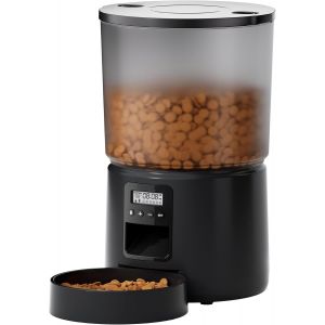 5l Distributeur Croquettes Chat Automatique, Distributeur Croquettes Chat Avec Minuterie Programmable, 1-6 Repas Par Jour, Avec Appuyez Sur Le Couvercle Et Fonction D'enregistrement 10s - Neuf