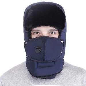 Mode Soldat Chapeau Unisexe Hiver Trappeur Casquette Oreille Chapeau Avec Couvercle De Bouche Fourrure Bonnets De Neige Rabats Chauds Chapeau De Ski Nouveaux Chapeaux De Bombardier - Neuf