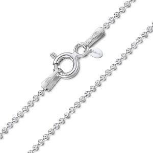 Trahoo-Collier En Argent Sterling 925 Sterling Pour Femme Et Homme | Chaîne Maille À Billes 1.1 Mm | Chaîne En Argent Pour Femme Pour Pendentif | Collier Boule En Argent - Neuf