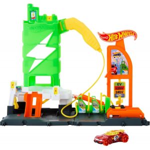 KAJGL-Let¿S Race Netflix-Coffret Super Recharge Station-Service Interactif,Avec Chargeur Véhicule Électrique Factice,Échelle 1/64,Accessoires Inclus,Jouet Enfant,A Partir De 4 Ans,Htn79 - Neuf