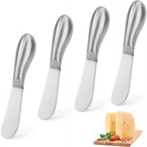 Oayew-Couteaux &Agrave; Beurre En Acier Inoxydable, 4 Pcs Couteaux &Agrave; Fromage Petit, Exquis Epandeur &Agrave; Beurre, Tartinage Facile Multifonctionnelle Pour Confiture, Cr&egrave;me - Neuf