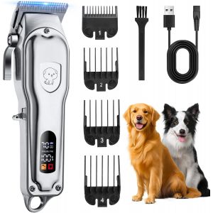 Jgd-Tondeuse Chien Poil Long Epais, Tondeuse Pour Chien Chat Professionnelle Sans Fil Avec Ecran Lcd, Trimmer Chat Poils Longs Noeud Haute Puissance De Toilettage Pour Animaux De Compagnies - Neuf