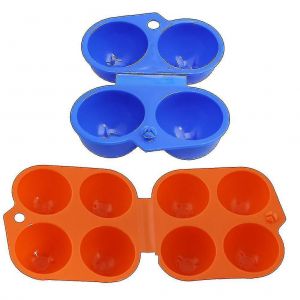 2 Pcs 2 + 4 Grilles Snap Lock Oeuf Boîte Holder Portable Coffre-fort En Plastique Oeufs Conteneur Pour Pique-En Plein Air Autonome Excursion Barbecue Pêche Camping (aléatoire - Neuf