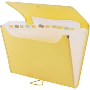 Trieur Extensible 12 Poches A4 | Extensible Classeur Documents | Accordéon Classeur Pochettes Porte-Documents Jaune - Neuf